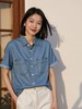 夏日港风100天丝软牛仔短袖衬衫 商品缩略图4