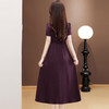 气质V领长款，洋气修身优雅时尚妈妈裙子QYM-XQD54B2570 商品缩略图3