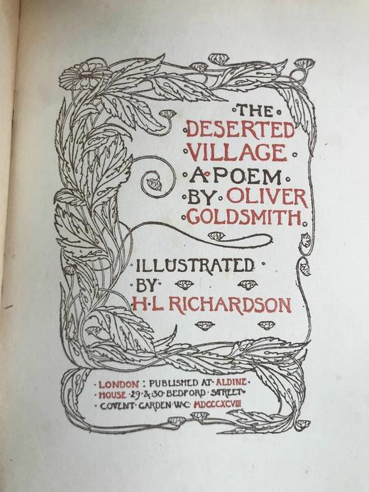 1898年 戈德史密斯《荒弃村庄》 12幅插图 漆布精装32开 商品图3