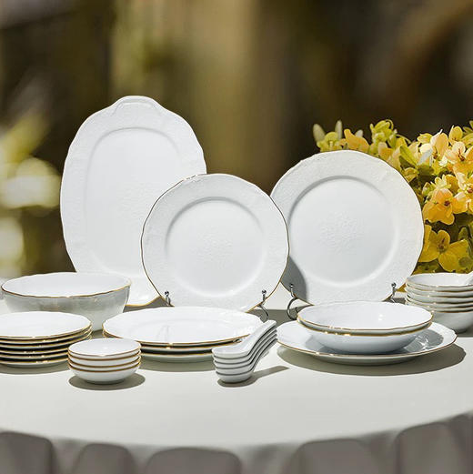 Noritake则武 PRINCESS BOUQUET浮雕蕾丝餐具套装家用组合 商品图0