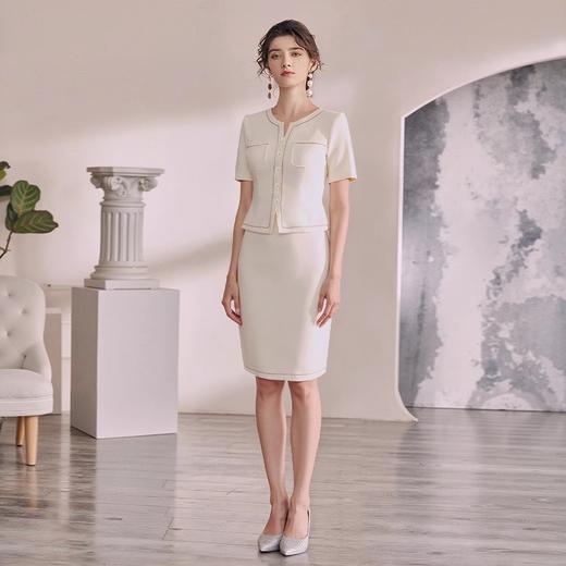 IWY/职场高阶感米白色西装气质垂感半身裙职业套装小香风优雅V领CS2316 商品图4