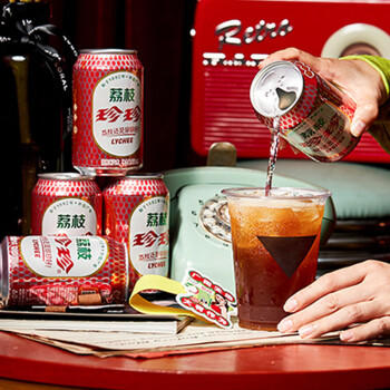 珍珍荔枝味汽水 果味碳酸饮料330ml*24瓶 整箱装（图案随机） /水饮冲调 /饮料 /碳酸饮料 商品图2