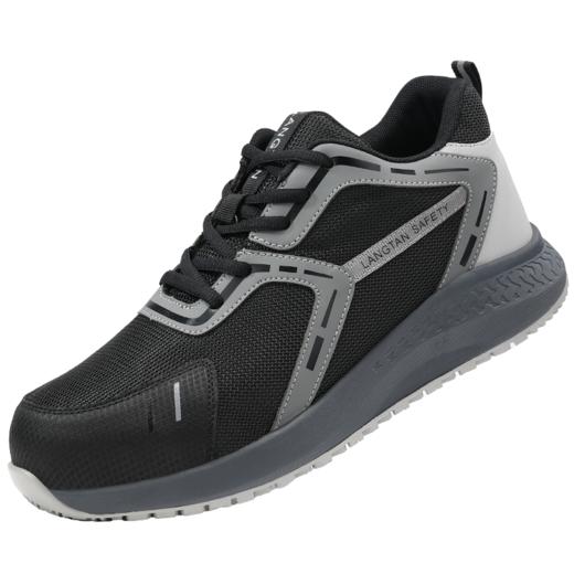 狼探防滑SRC安全鞋男四季款科技实心MD底超纤钢丝布4.0凯夫拉工作鞋欧标 商品图7