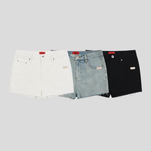 GOODBAI GOODEES 刺绣logo毛边短裤 商品图1