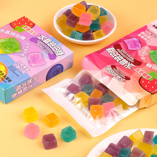 【39.9抢10盒❗水晶琥珀糖】甄选品质原料制作，浓郁果香清甜不腻，少女心宝石糖，手工宝石糖水晶糖咀嚼声控糖果网红钻石糖零食L 商品图3