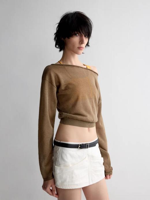 出逃赤岗西/25SSM69/原创微透莱赛尔宽松短款针织罩衫 商品图2