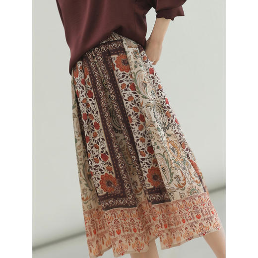 COCOBELLA度假风定位印花裁剪半身裙夏气质通勤大摆裙HS7050 商品图2