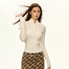 Ariseism 半高领纽扣针织长袖上衣女2025春秋新款修身内搭打底衫 商品缩略图0