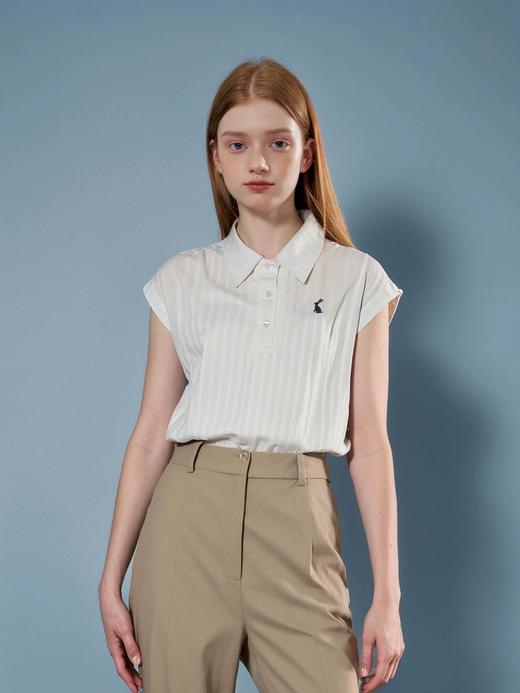 ✨不撞款！又高级！ 【肌理感小飞袖Polo衬衫+藏青色裤裙 】主打轻盈透气！通勤约会统统拿下 小众温柔俏皮款，拒绝以往衬衫的呆板 商品图10