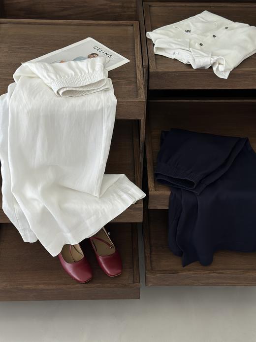 ✨【亚麻天丝凉感阔腿九分裙裤】，甄选汉麻斜纹布料，手感蓬松韧劲有质感，看着是裙子，其实是裤子，安全感爆棚， 巨显瘦！ 商品图7