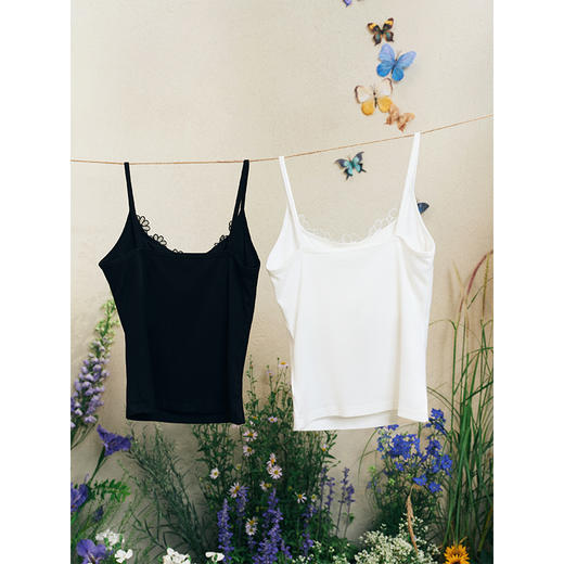 两三事 反复爱上 2025夏季新款百搭花边拼接打底吊带背心女 商品图1