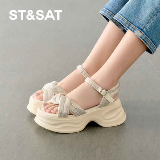 星期六暗夜星芒松糕厚底凉鞋SSD2115L5X 商品图2