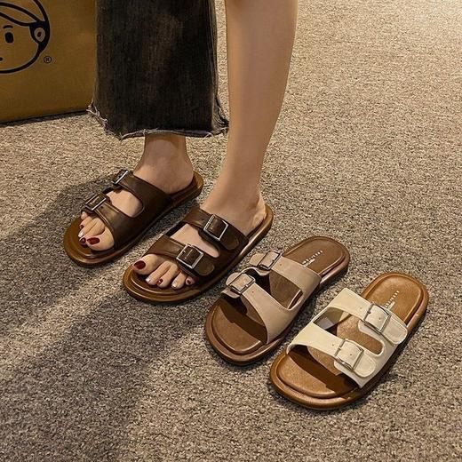 【19.9抢❗️夏季平底拖鞋】修脚显瘦，简约时尚舒适，防滑鞋底，耐脏易洗，柔软舒脚，新款淑女休闲凉拖鞋粉丝专属L 商品图1