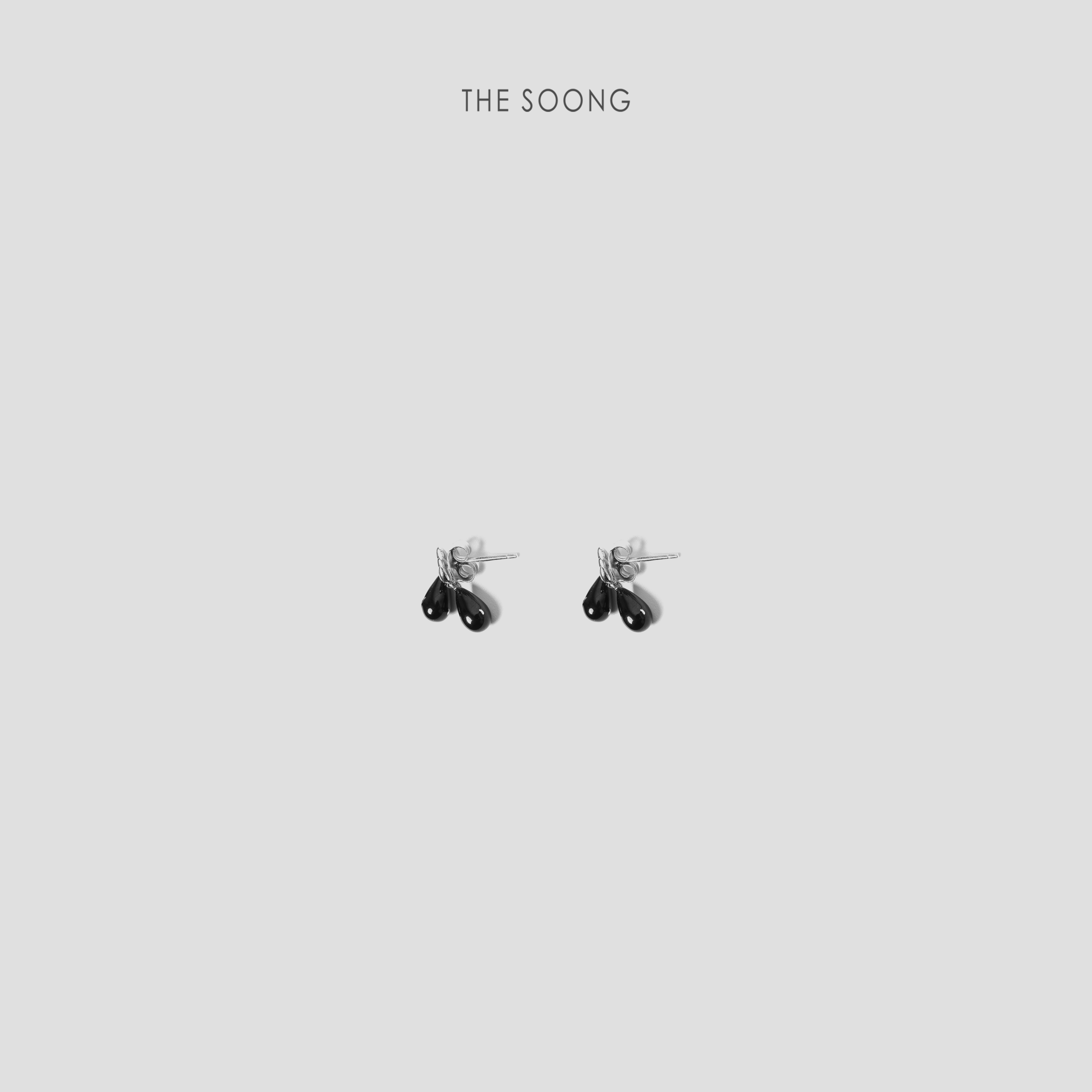 THESOONG|"黑芝麻"匠心精工抛光抗氧化925银针吊坠耳环HWZB7207