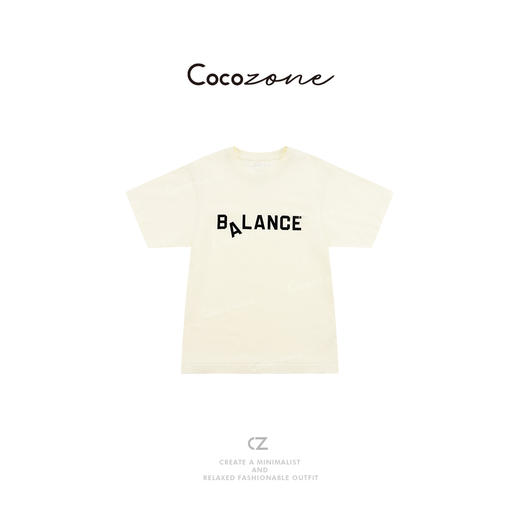 COCO ZONE 刘一一 【100棉】圆领短袖简约通勤风T恤CD1A1005 商品图3