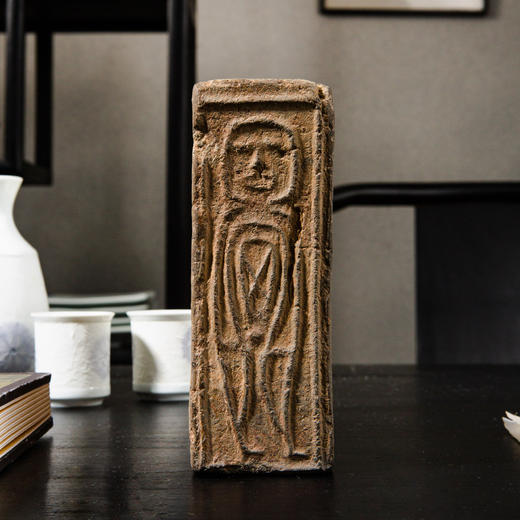 人物鱼纹古砖制砚 商品图4