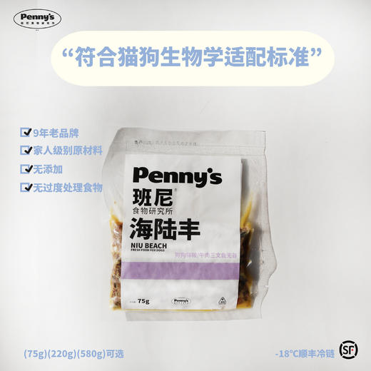 班尼食物研究所 鸭肉/鸡肉羊肉/牛肉三文鱼 无谷 580g 狗狗鲜粮 商品图0