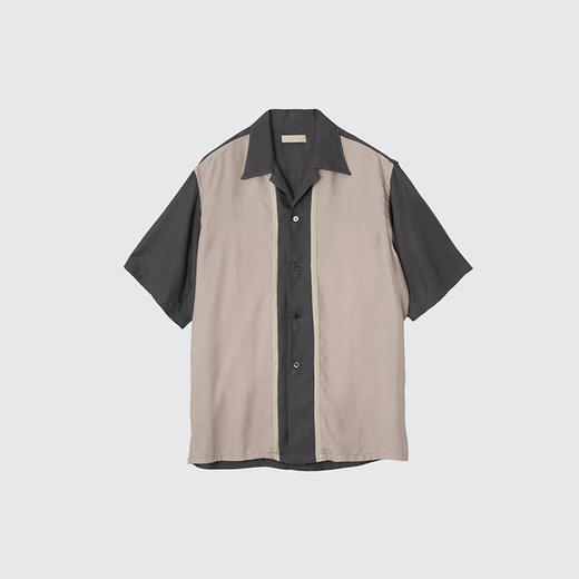 YOKE COLORBLOCK OPEN COLLAR SHIRT 混纺清凉感拼色休闲短袖衬衫 商品图4