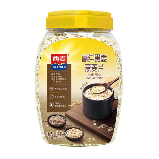 黑麦燕麦片1kg桶装高纤懒人早餐冲饮高纤维0蔗糖健身控糖全家共享装 商品图0
