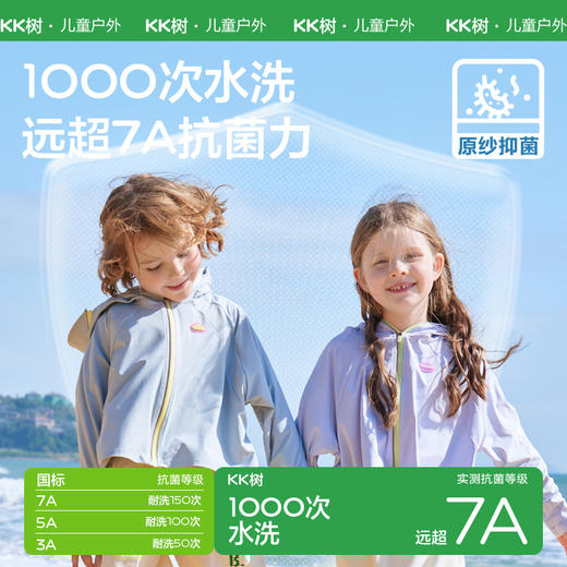 KK树儿童防晒衣女男童皮肤衣夏季海边防紫外线宝宝防晒衫凉感外套海洋之翼冰皮衣 商品图4