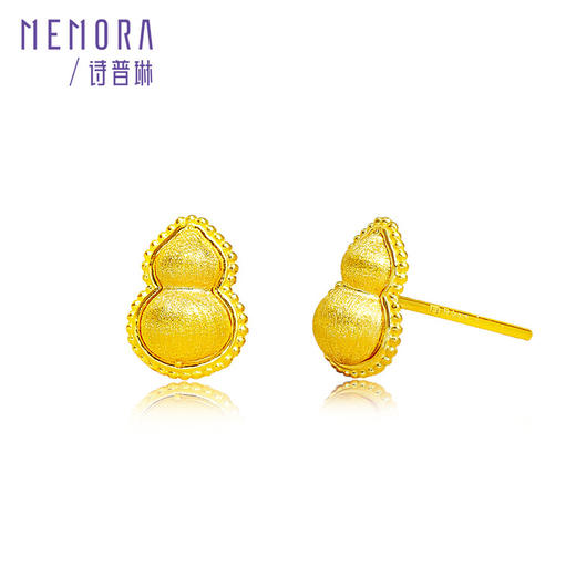 【新品首发】足金葫芦项链 黄金中国风福禄套链葫芦耳饰【按克计价黄金2】MEMORA诗普琳GN264101、GE237801（线上专供） 商品图4
