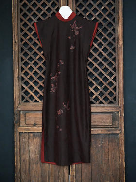 盛唐牡丹|香云纱手绘女裙