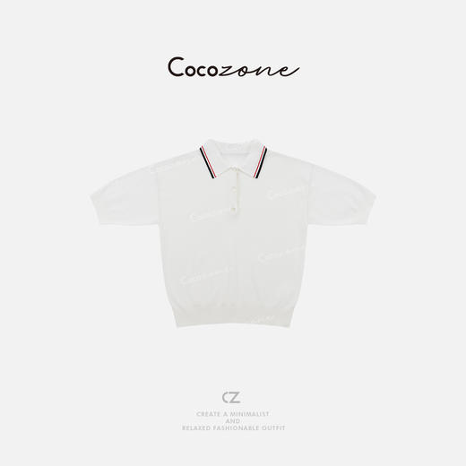 COCO ZONE 刘一一  “温柔与利落”POLO领毛织上衣CD1A1002 商品图3