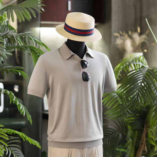 25年新款男士夏日绅士高级 丝棉V领polo/T恤衫 / 亨利衫短袖  三款多色可选 商品图10