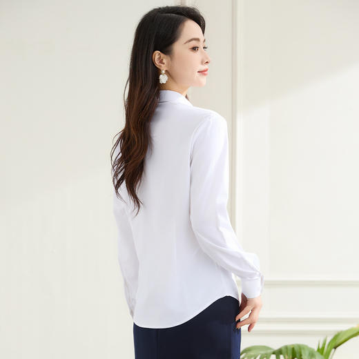 【弹力易打理】罗蒙春秋长袖衬衫女士通勤百搭商务正装职业上班工装衬衣女 商品图3