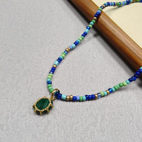 北京仓｜Boks&Baum-LISBOA STONE-孔雀石 吊坠 项链［法国设计师］