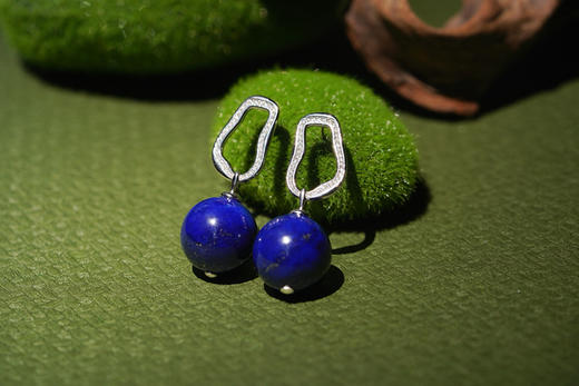 1.8青金大珠子耳坠 商品图2