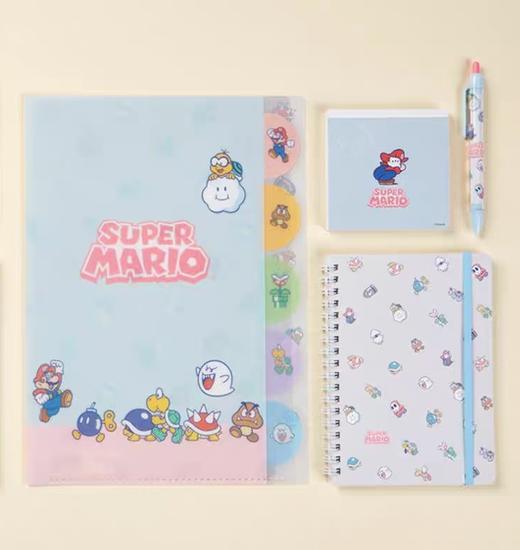 日本SUN-STAR太阳星任天堂超级马里奥限定大容量笔袋便签本 商品图1