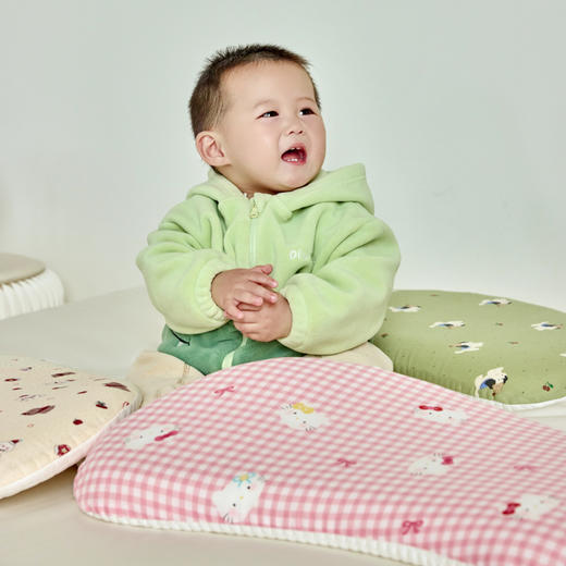 自然醒A类母婴级双感月牙硅胶儿童枕午睡枕气可拆洗宝宝枕芯凉感冰豆豆全棉双层纱枕头四季通用XK 商品图2