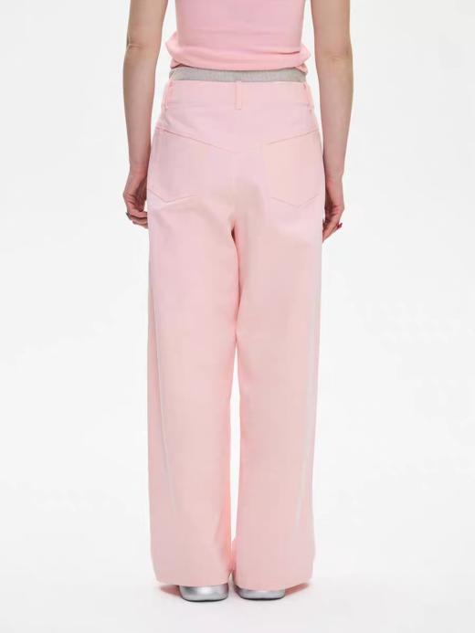 local tag/It25ssk08/双腰头拼接设计休闲阔腿裤 商品图3