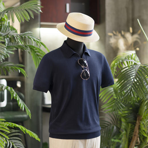 25年新款男士夏日绅士高级 丝棉V领polo/T恤衫 / 亨利衫短袖  三款多色可选 商品图12