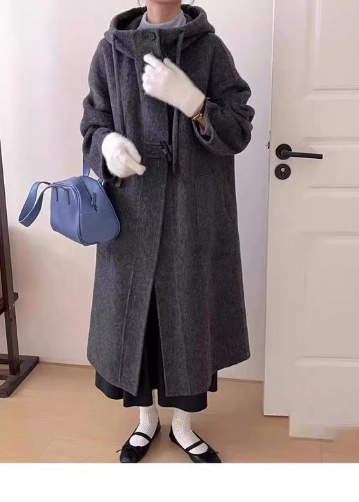 【YW】无忧购“”英伦风米白色茧型羊毛大衣8803二木扣（截单后3-5天发货） 商品图2