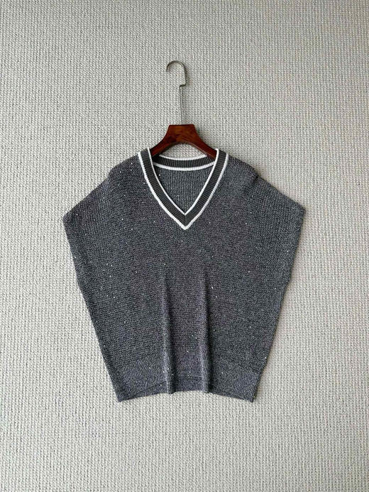 亚麻珠片背心。 商品图1