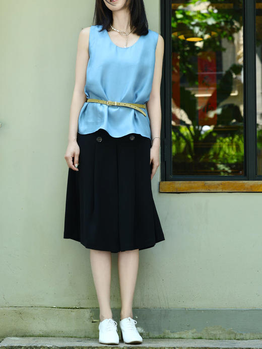 TYNVIE 圆领真丝背心-天蓝色 商品图14