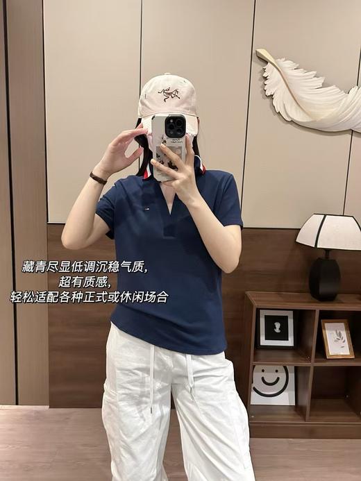 点此购买 汤米夏季女士休闲v领短袖poloT恤 hgn 321029 商品图6