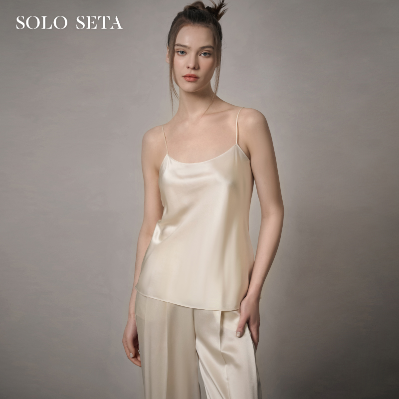 Solo seta22姆米重磅真丝睡衣上衣女桑蚕丝吊带2025秋冬新品