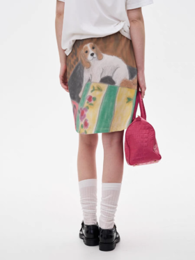 local tag/It24ssk09/原创手绘印花半身裙涂鸦短裙