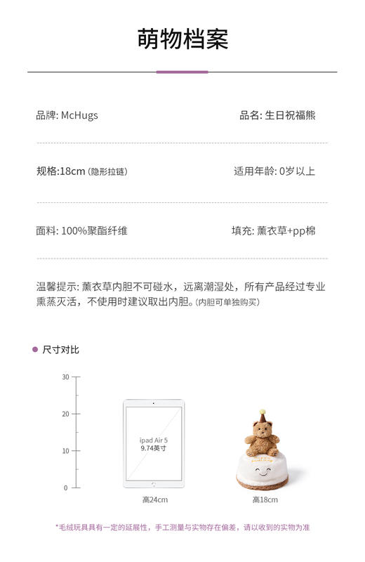 McHugs 生日祝福熊 商品图2