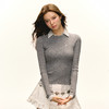 Ariseism  美式复古设计感假两件毛衣针织衫女春季新款修身上衣 商品缩略图2
