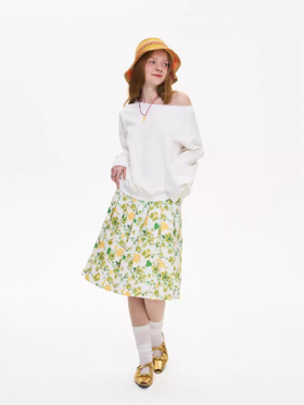 local tag/It25ssk06/花卉百褶半身裙