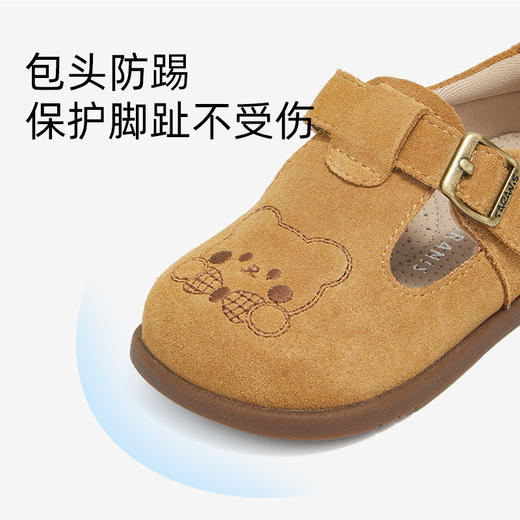 泰兰尼斯童鞋真皮女童勃肯鞋25秋季复古女宝宝皮鞋男童软底学步鞋 T03T5C6509 商品图2
