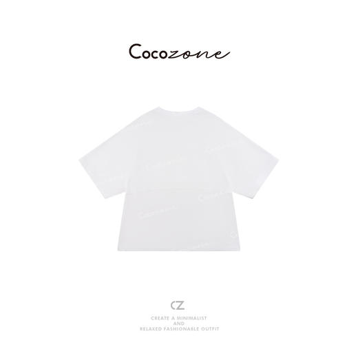 COCO ZONE刘一一 【100棉】简约刺绣图案圆领短袖T恤CD1A0567 商品图1