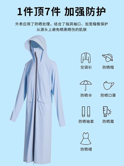 【原纱UPF50+防晒衣】长款全身防紫外线 电动车大码防晒服罩衫宽松  商品图3