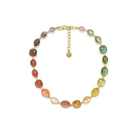 北京仓｜Goossens Paris-RAINBOW CABOCHONS-彩虹渐变 岩石水晶 项链［法国设计师］