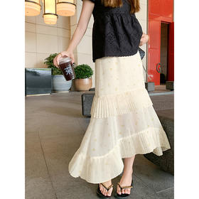 <曾小咸推荐>不规则裙摆碎花半身裙女夏季