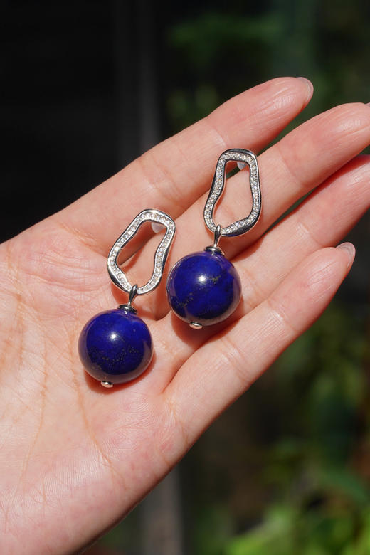 1.8青金大珠子耳坠 商品图5